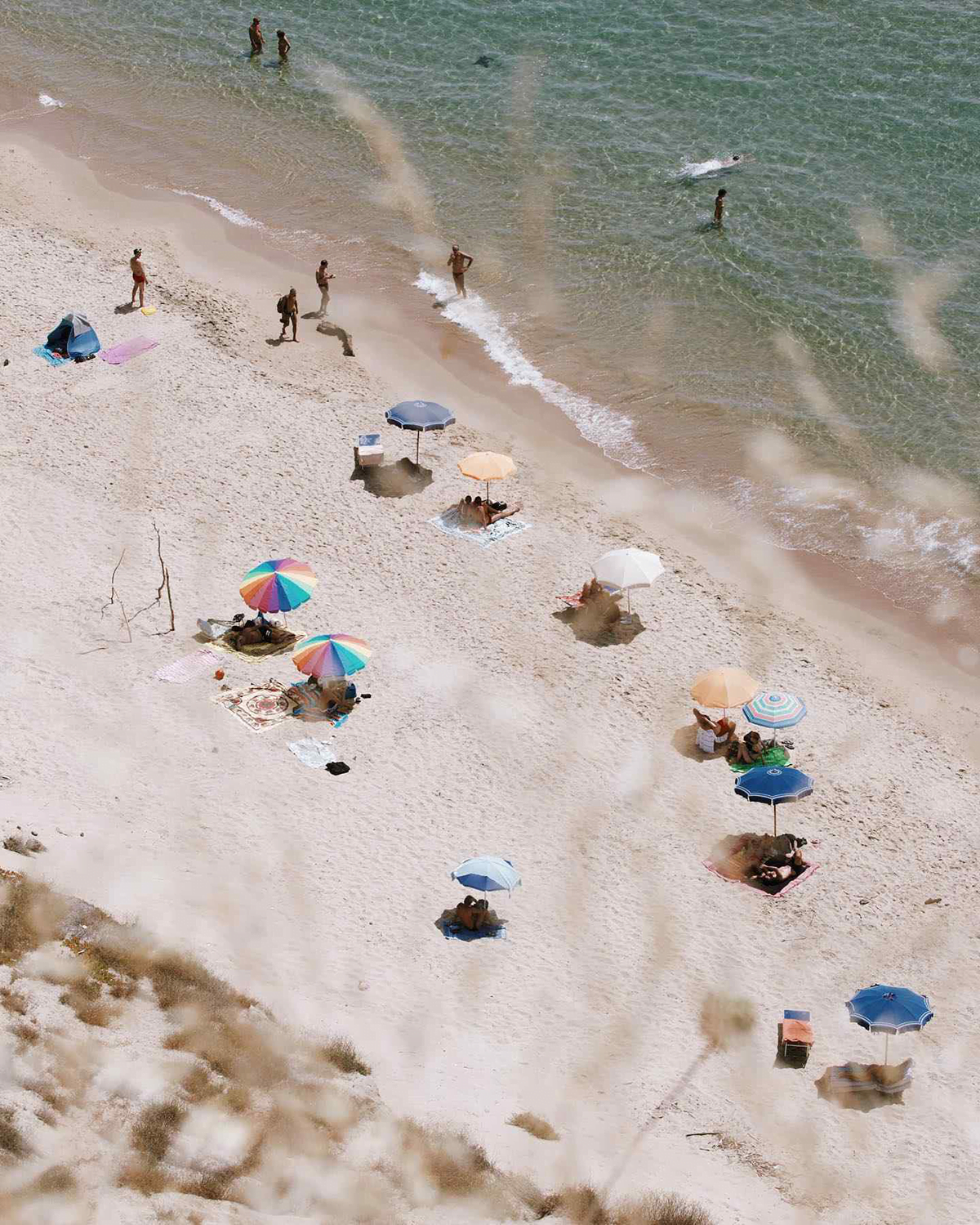 Beach in Italy with umbrellas on the beach